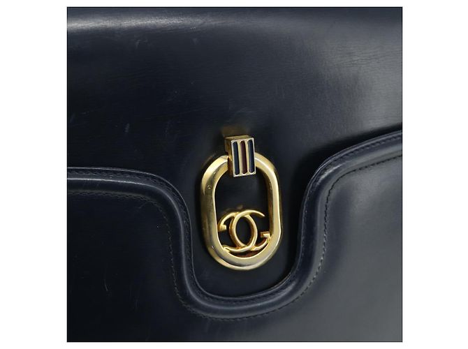 GUCCI Shoulder Bag Leather Navy Gold - vista 14