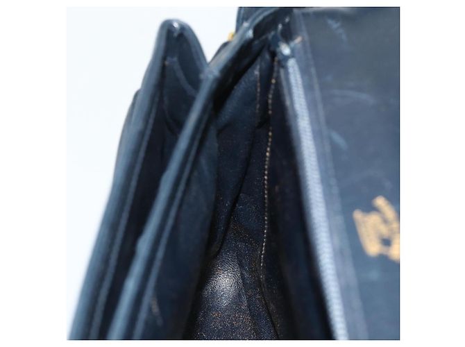 GUCCI Shoulder Bag Leather Navy Gold - vista 18
