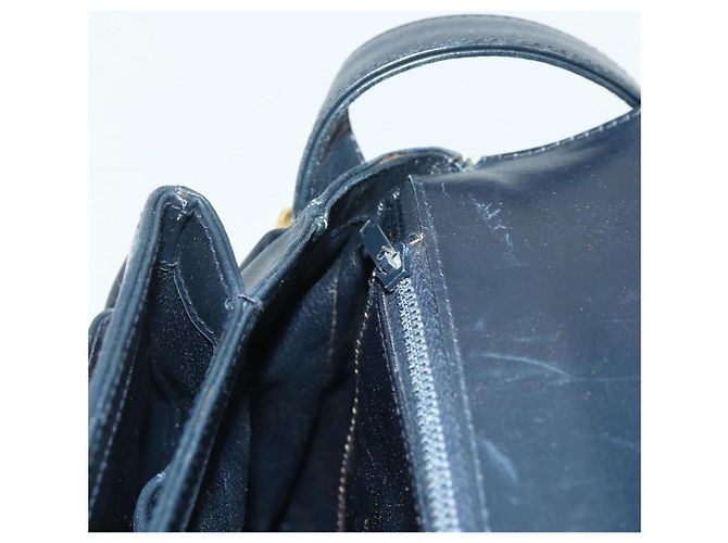 GUCCI Shoulder Bag Leather Navy Gold - vista 19