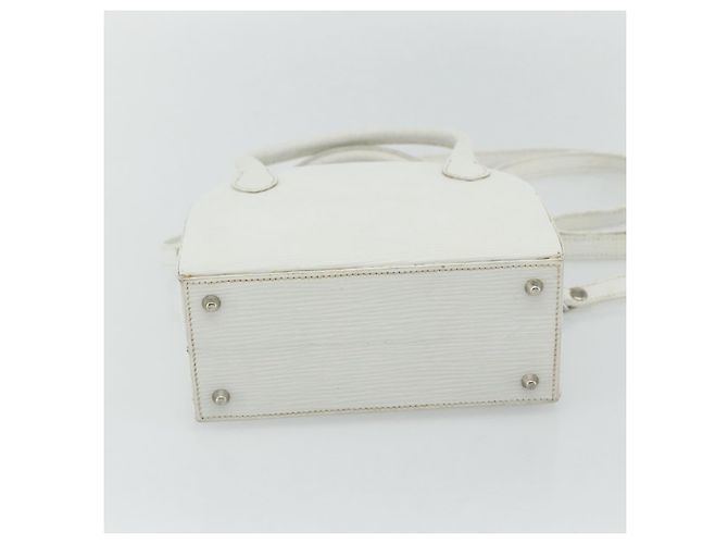 FENDI Top Handle Hand Bag Leather 2way White Silver - vista 11