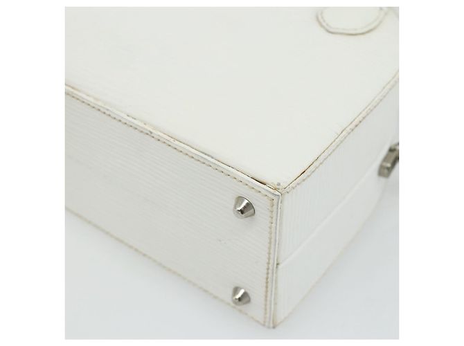FENDI Top Handle Hand Bag Leather 2way White Silver - vista 12