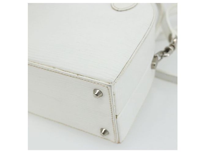 FENDI Top Handle Hand Bag Leather 2way White Silver - vista 14