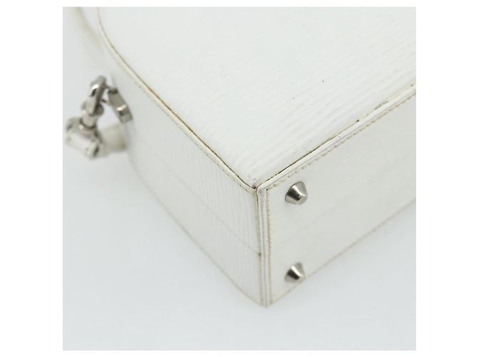 FENDI Top Handle Hand Bag Leather 2way White Silver - vista 15