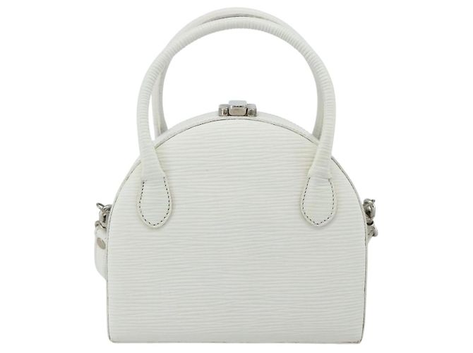 FENDI Top Handle Hand Bag Leather 2way White Silver - vista 2