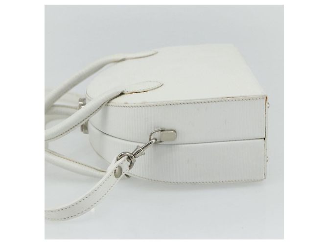 FENDI Top Handle Hand Bag Leather 2way White Silver - vista 4