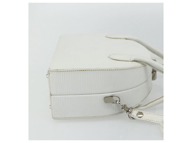 FENDI Top Handle Hand Bag Leather 2way White Silver - vista 5