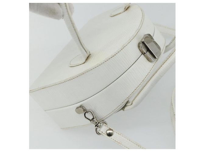 FENDI Top Handle Hand Bag Leather 2way White Silver - vista 6