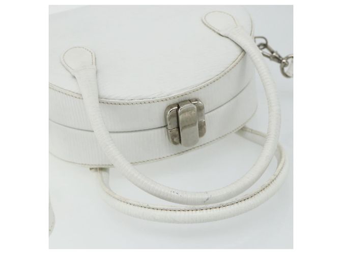 FENDI Top Handle Hand Bag Leather 2way White Silver - vista 7