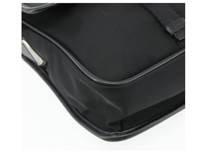 PRADA Shoulder Bag Nylon Leather Black Silver - vista 11