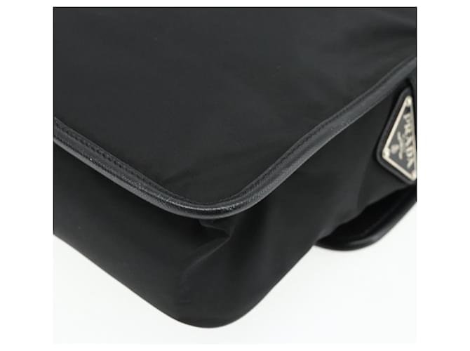 PRADA Shoulder Bag Nylon Leather Black Silver - vista 12