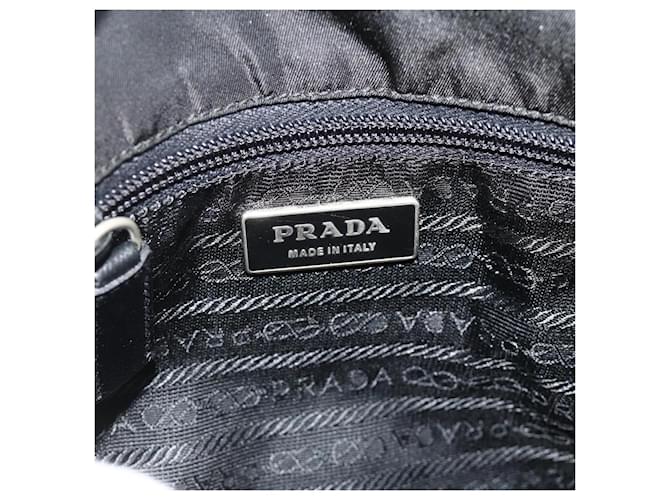 PRADA Shoulder Bag Nylon Leather Black Silver - vista 17