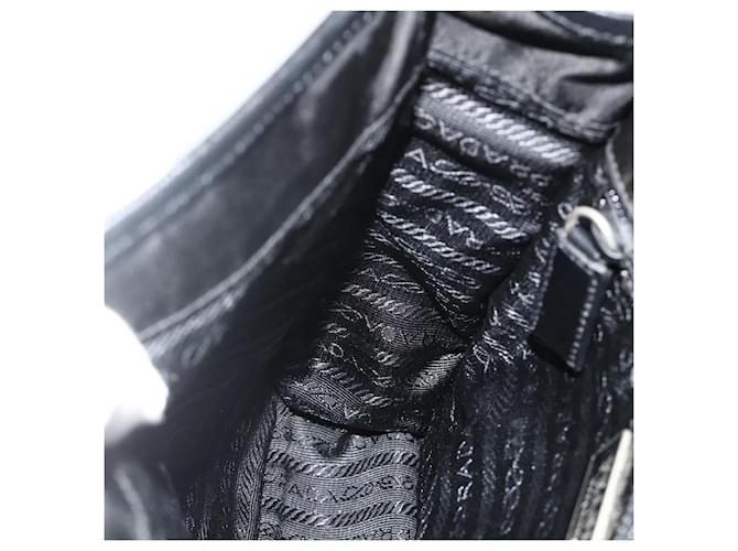 PRADA Shoulder Bag Nylon Leather Black Silver - vista 20