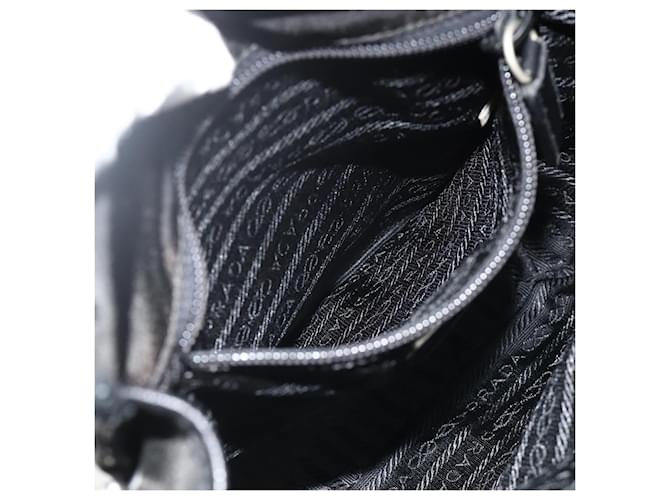 PRADA Shoulder Bag Nylon Leather Black Silver - vista 22