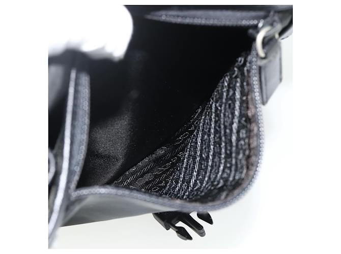 PRADA Shoulder Bag Nylon Leather Black Silver - vista 23
