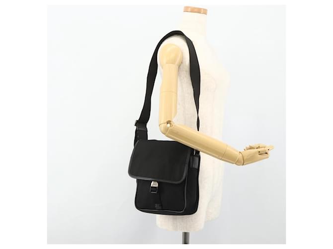 PRADA Shoulder Bag Nylon Leather Black Silver - vista 25
