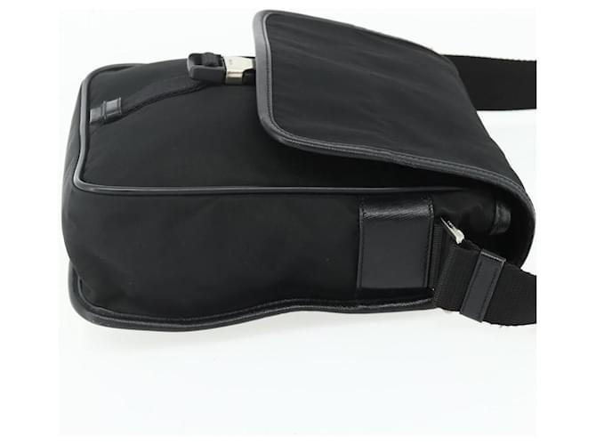 PRADA Shoulder Bag Nylon Leather Black Silver - vista 5