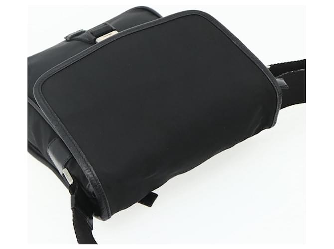 PRADA Shoulder Bag Nylon Leather Black Silver - vista 6