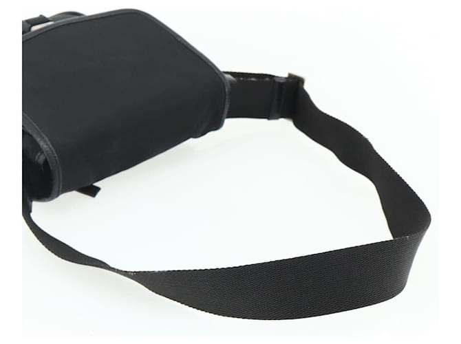 PRADA Shoulder Bag Nylon Leather Black Silver - vista 7