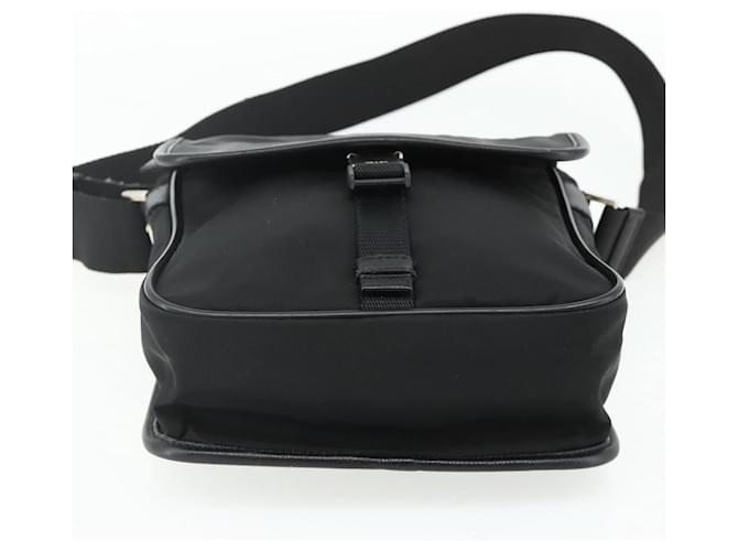 PRADA Shoulder Bag Nylon Leather Black Silver - vista 9