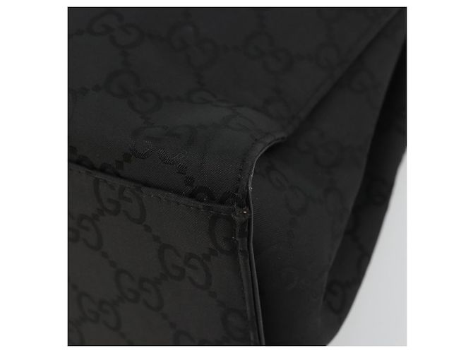 GUCCI GG Canvas Bamboo Hand Bag Nylon Black Silver 002 1010 - vista 10