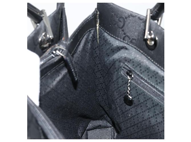 GUCCI GG Canvas Bamboo Hand Bag Nylon Black Silver 002 1010 - vista 17