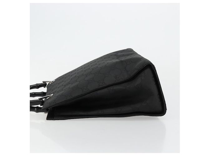 GUCCI GG Canvas Bamboo Hand Bag Nylon Black Silver 002 1010 - vista 5