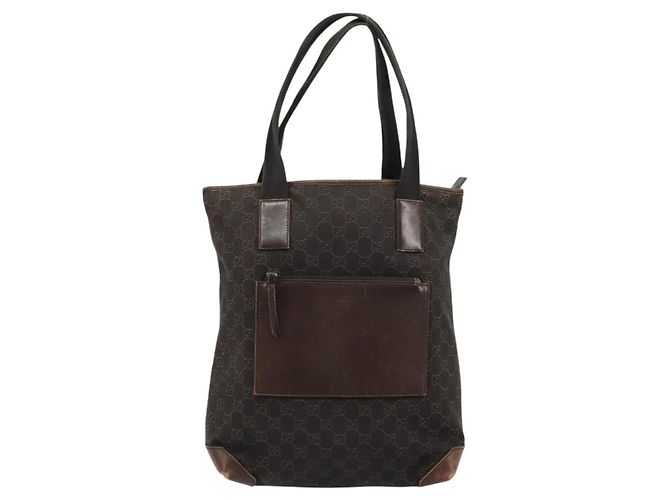 GUCCI GG Canvas Tote Bag Brown Silver 28892 - vista 2