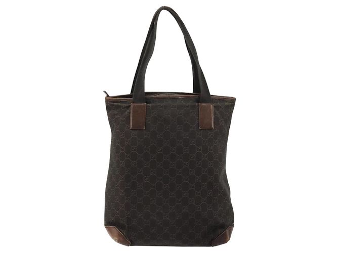 GUCCI GG Canvas Tote Bag Brown Silver 28892 - vista 3