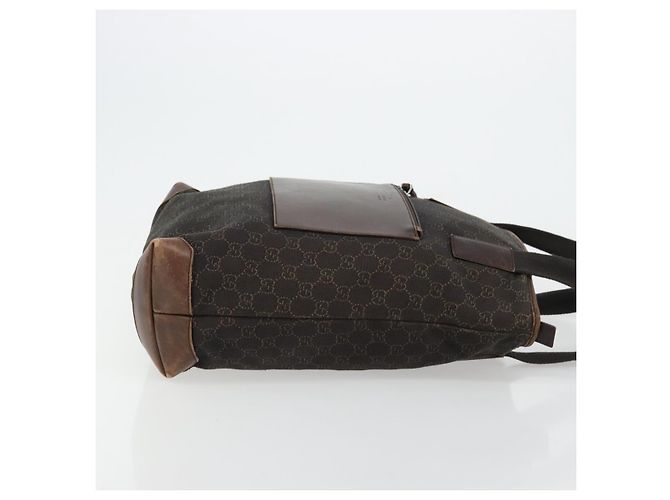 GUCCI GG Canvas Tote Bag Brown Silver 28892 - vista 4