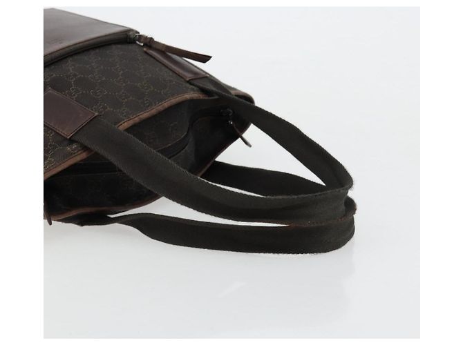 GUCCI GG Canvas Tote Bag Brown Silver 28892 - vista 7