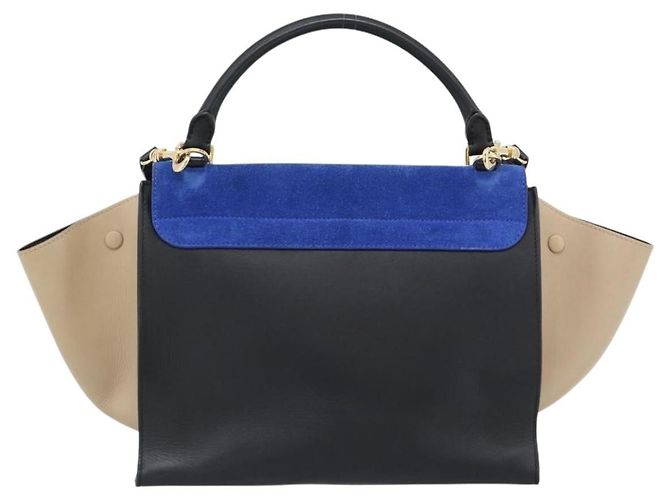Céline CELINE Trapeze Hand Bag Leather 2way Blue Gold - vista 2