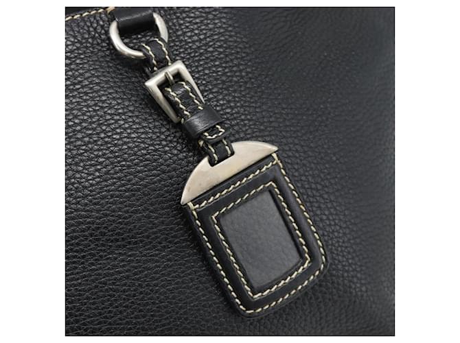 PRADA Shoulder Bag Leather Black Silver - vista 17