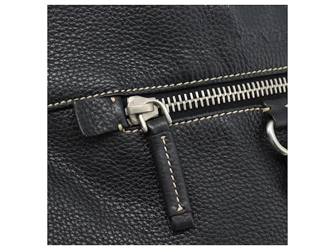 PRADA Shoulder Bag Leather Black Silver - vista 18