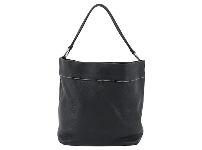 PRADA Shoulder Bag Leather Black Silver - vista 2