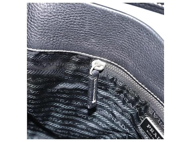 PRADA Shoulder Bag Leather Black Silver - vista 21