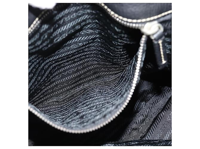 PRADA Shoulder Bag Leather Black Silver - vista 22
