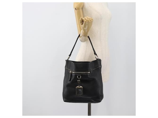 PRADA Shoulder Bag Leather Black Silver - vista 24
