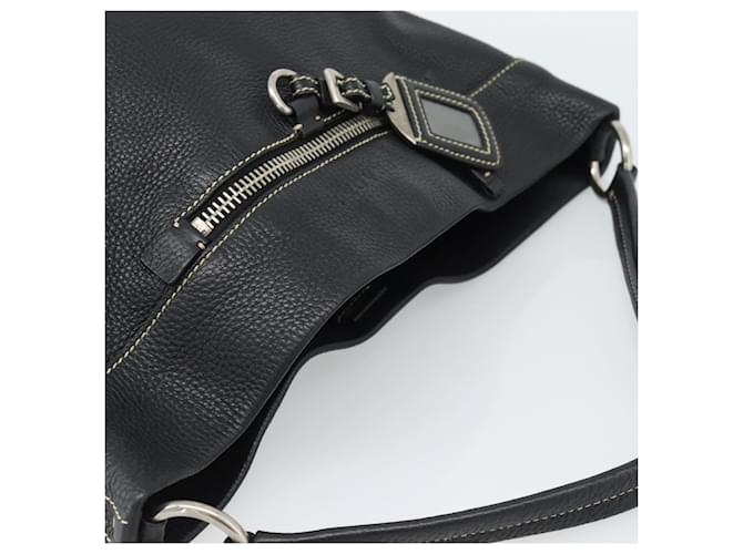 PRADA Shoulder Bag Leather Black Silver - vista 6