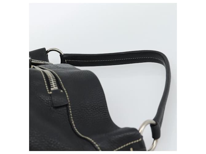 PRADA Shoulder Bag Leather Black Silver - vista 8