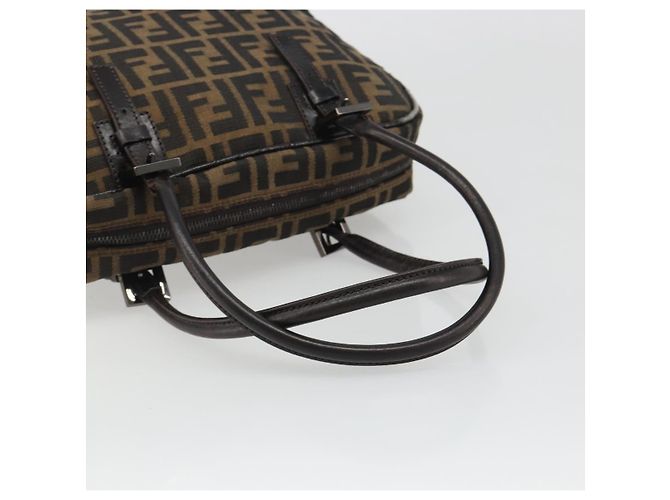 FENDI Zucca Canvas Hand Bag Black Brown - vista 7