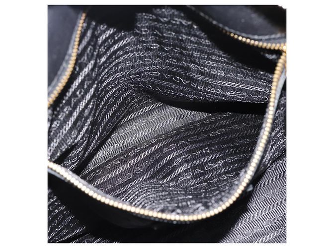 PRADA Gathered Hand Bag Leather 2way Black Gold - Ansicht 26