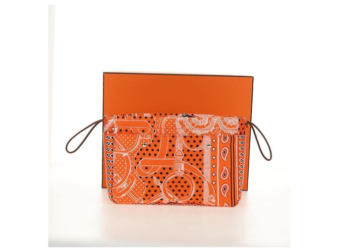 Hermès HERMES Foolby 25 Pouch Silk Orange - vista 12