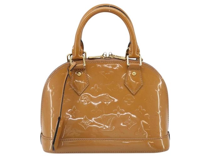 LOUIS VUITTON Monogram Vernis Alma BB Bag 2way Beige Poodle M91752 - vista 13