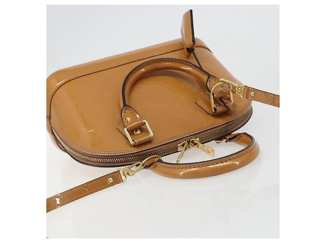 LOUIS VUITTON Monogram Vernis Alma BB Bag 2way Beige Poodle M91752 - vista 7