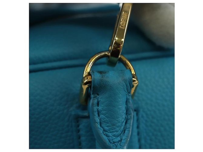 LOEWE Amazonas 23 Hand Bag Leather 2way Light Blue Gold - vista 10
