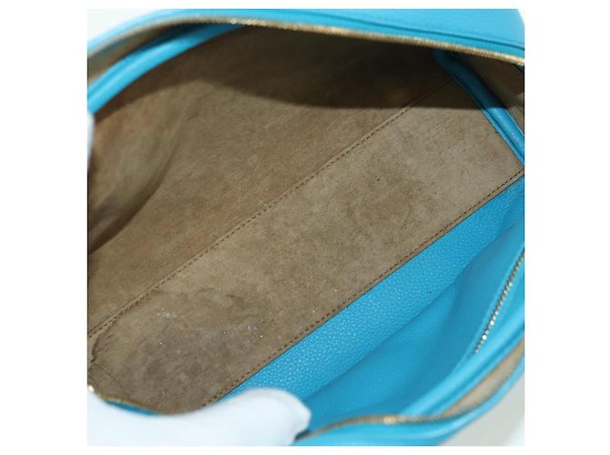 LOEWE Amazonas 23 Hand Bag Leather 2way Light Blue Gold - vista 11