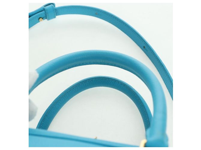 LOEWE Amazonas 23 Hand Bag Leather 2way Light Blue Gold - vista 14
