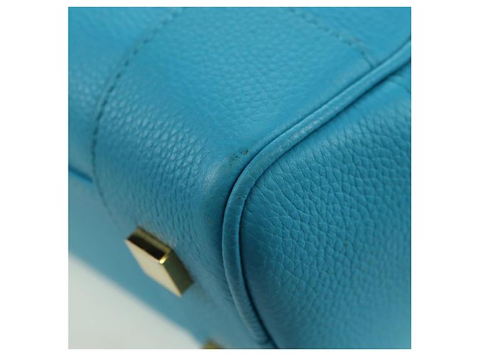 LOEWE Amazonas 23 Hand Bag Leather 2way Light Blue Gold - vista 18