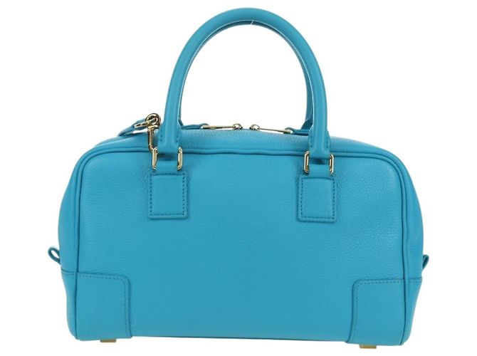 LOEWE Amazonas 23 Hand Bag Leather 2way Light Blue Gold - vista 2
