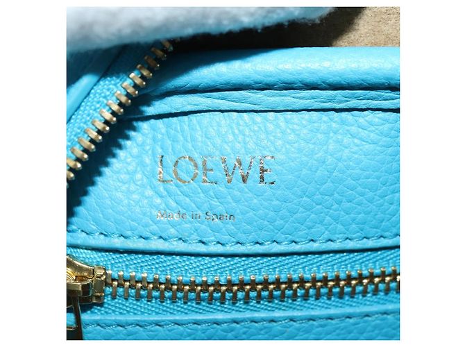 LOEWE Amazonas 23 Hand Bag Leather 2way Light Blue Gold - vista 21